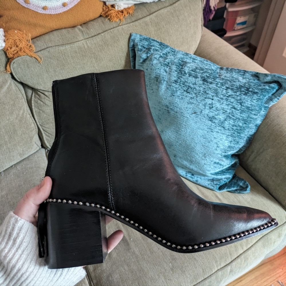 Steve Madden Black Stud Embellished Booties